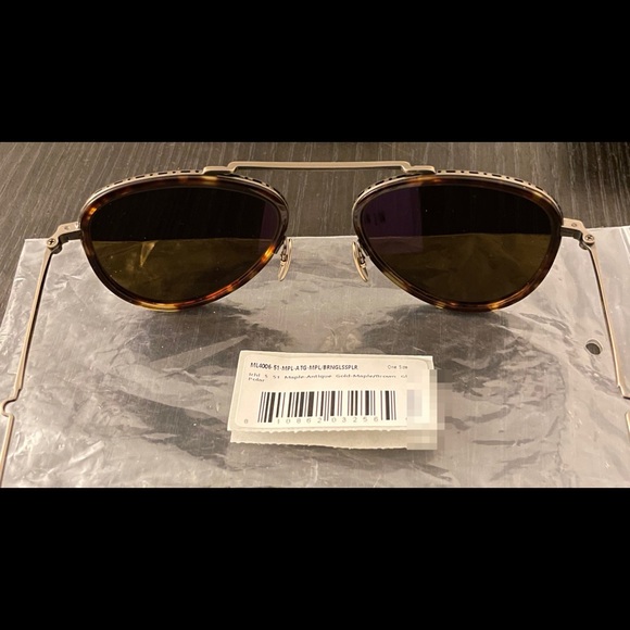 New Garrett Leight Aviator ICHI S Maple Antique Gold Brown Polarized Sunglasses - Picture 4 of 6